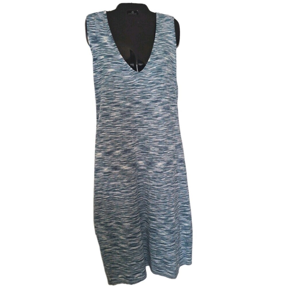 Lane Bryant Sleeveless BodyCon Sweater Dress Size 22/24 V Neck Blue Marbled